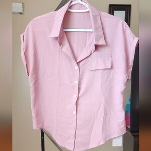 NWT  Pink Button Down Top
